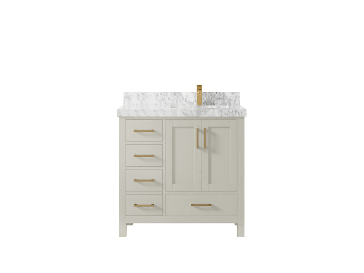 Malibu 36 in. W x 22 in. D Right Offset Sink Bathroom Vanity - photo 11