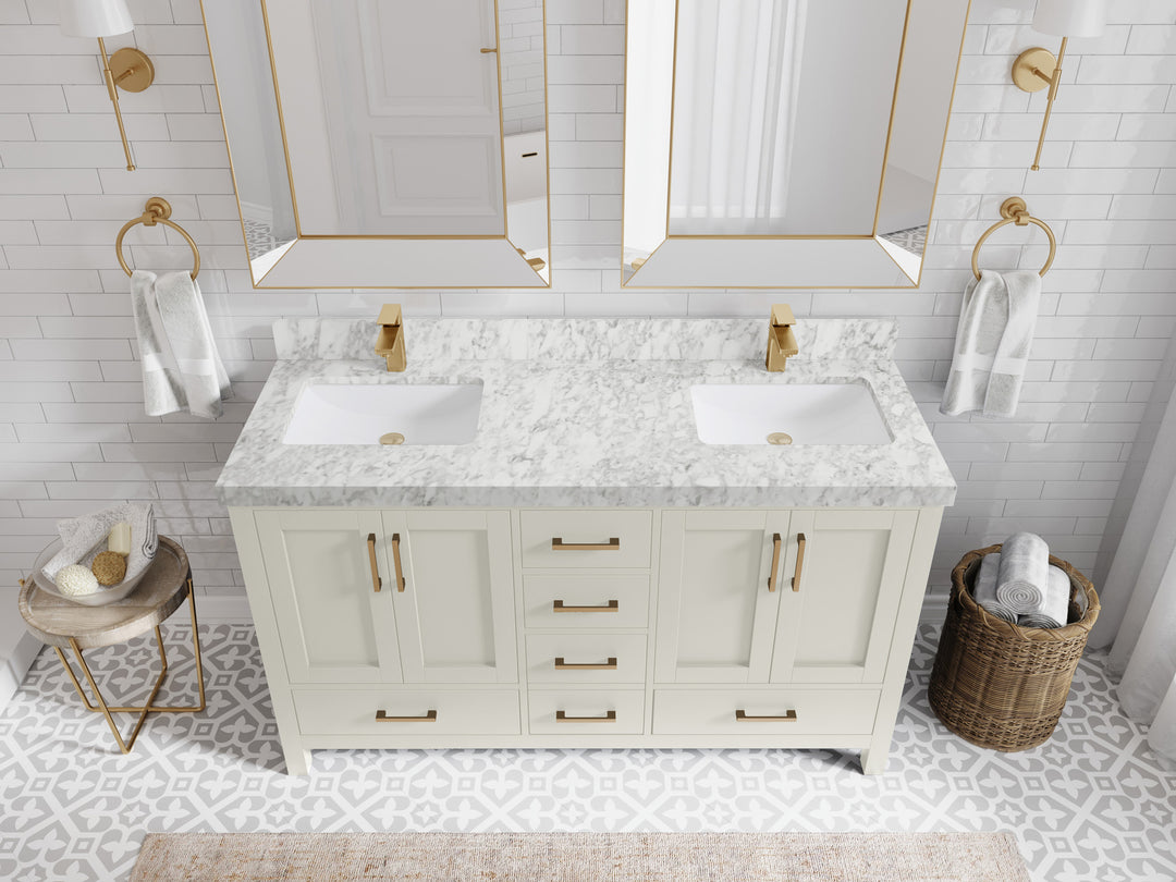 Malibu 60 in. W x 22 in. D Double Sink Bathroom Vanity
