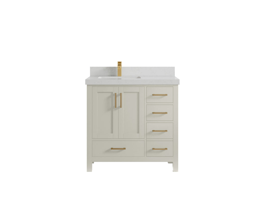 Malibu 36 in. W x 22 in. D Left Offset Sink Bathroom Vanity