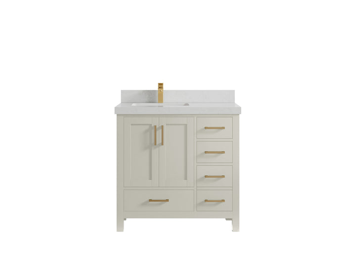 Malibu 36 in. W x 22 in. D Left Offset Sink Bathroom Vanity - photo 13