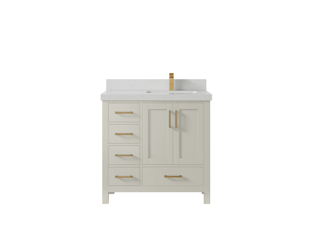 Malibu 36 in. W x 22 in. D Right Offset Sink Bathroom Vanity
