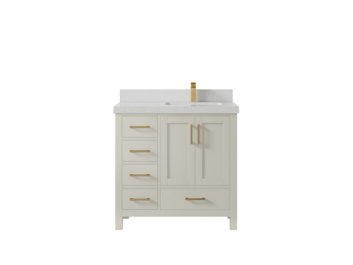 Malibu 36 in. W x 22 in. D Right Offset Sink Bathroom Vanity - photo 13