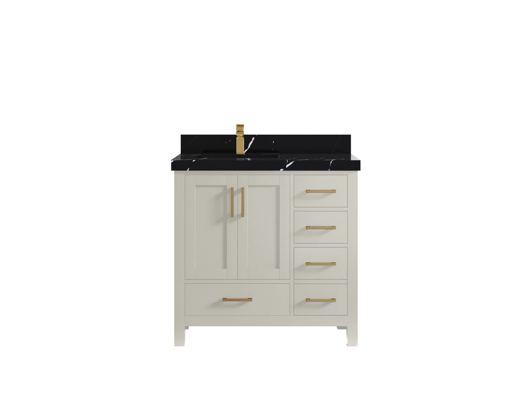 Malibu 36 in. W x 22 in. D Left Offset Sink Bathroom Vanity
