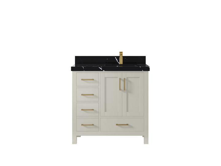 Malibu 36 in. W x 22 in. D Right Offset Sink Bathroom Vanity - photo 9