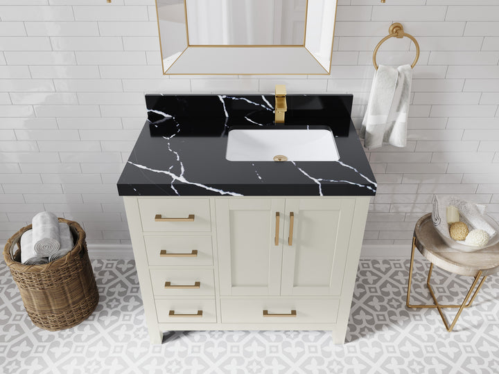 Malibu 36 in. W x 22 in. D Right Offset Sink Bathroom Vanity - photo 8