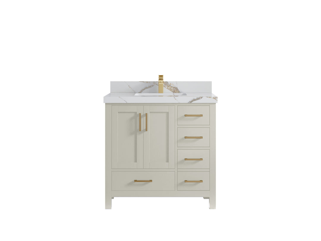 Malibu 36 in. W x 22 in. D Bathroom Vanity Center Sink
