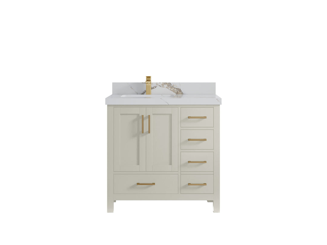Malibu 36 in. W x 22 in. D Left Offset Sink Bathroom Vanity
