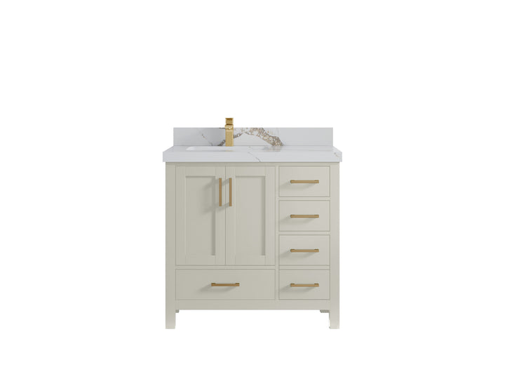 Malibu 36 in. W x 22 in. D Left Offset Sink Bathroom Vanity - photo 15