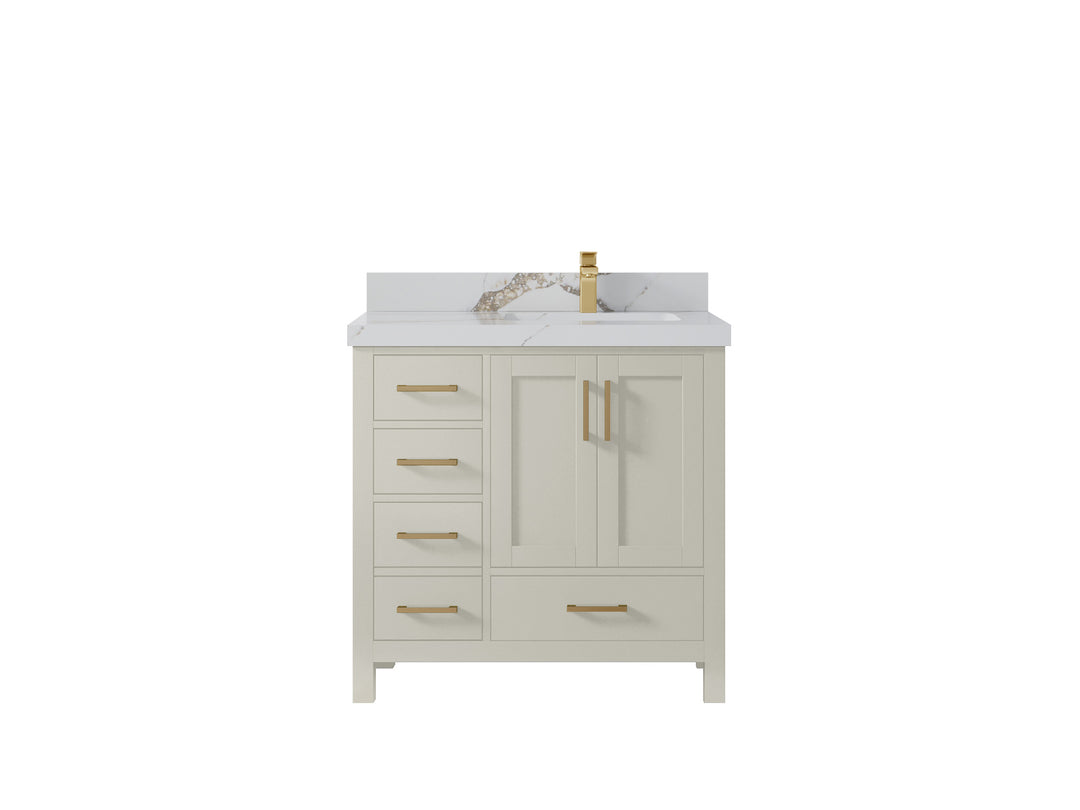 Malibu 36 in. W x 22 in. D Right Offset Sink Bathroom Vanity