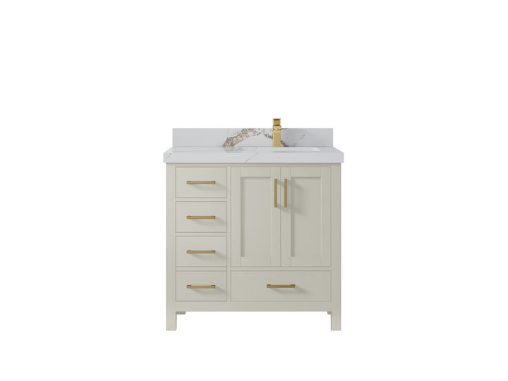 Malibu 36 in. W x 22 in. D Right Offset Sink Bathroom Vanity - photo 15