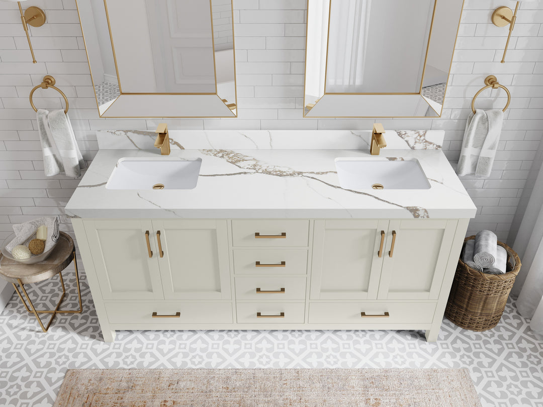 Malibu 72 in. W x 22 in. D Double Sink Bathroom Vanity