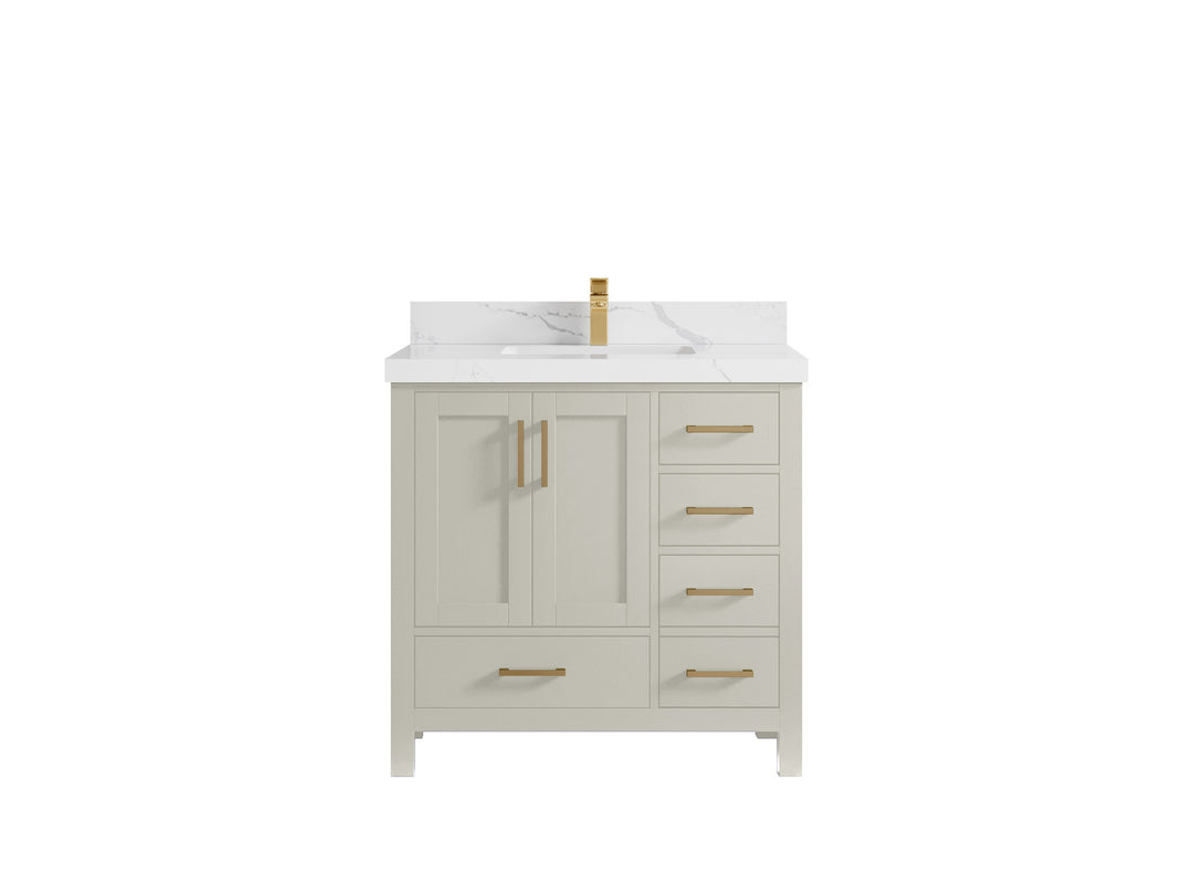 Malibu 36 in. W x 22 in. D Bathroom Vanity Center Sink