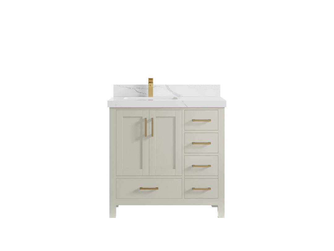 Malibu 36 in. W x 22 in. D Left Offset Sink Bathroom Vanity