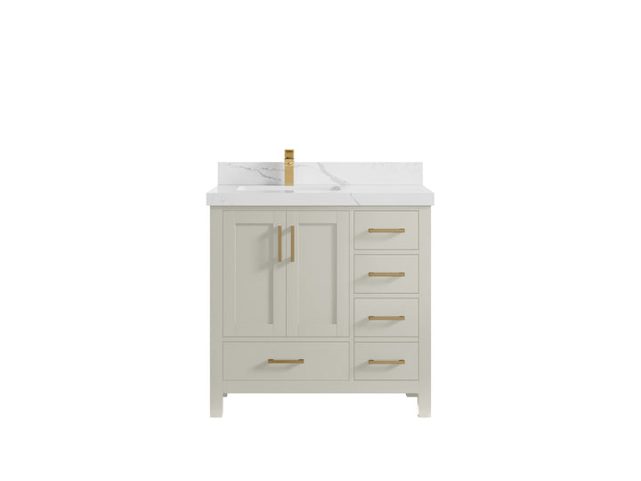 Malibu 36 in. W x 22 in. D Left Offset Sink Bathroom Vanity - photo 17