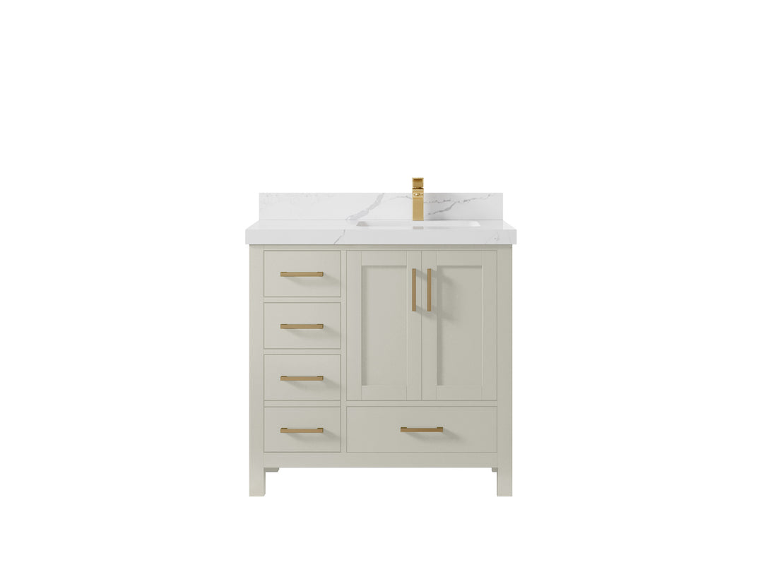 Malibu 36 in. W x 22 in. D Right Offset Sink Bathroom Vanity