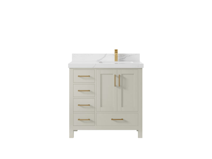 Malibu 36 in. W x 22 in. D Right Offset Sink Bathroom Vanity - photo 17