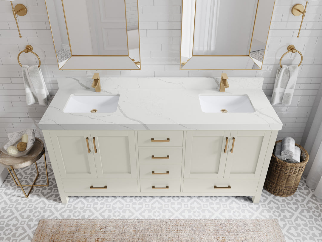 Malibu 72 in. W x 22 in. D Double Sink Bathroom Vanity