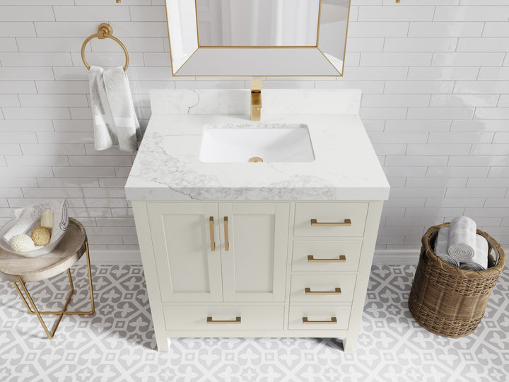 Malibu 36 in. W x 22 in. D Bathroom Vanity Center Sink - photo 18