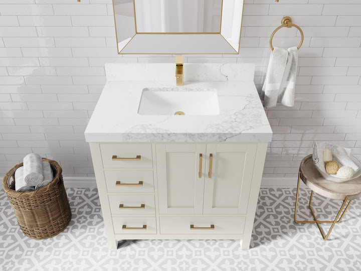Malibu 36 in. W x 22 in. D Bathroom Vanity Center Sink 2 - photo 18