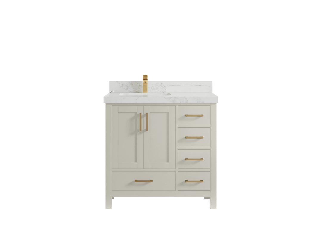 Malibu 36 in. W x 22 in. D Left Offset Sink Bathroom Vanity