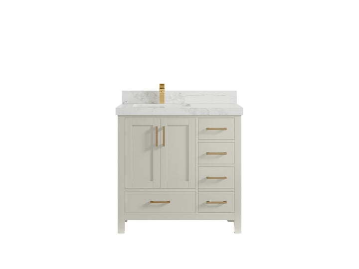 Malibu 36 in. W x 22 in. D Left Offset Sink Bathroom Vanity - photo 19
