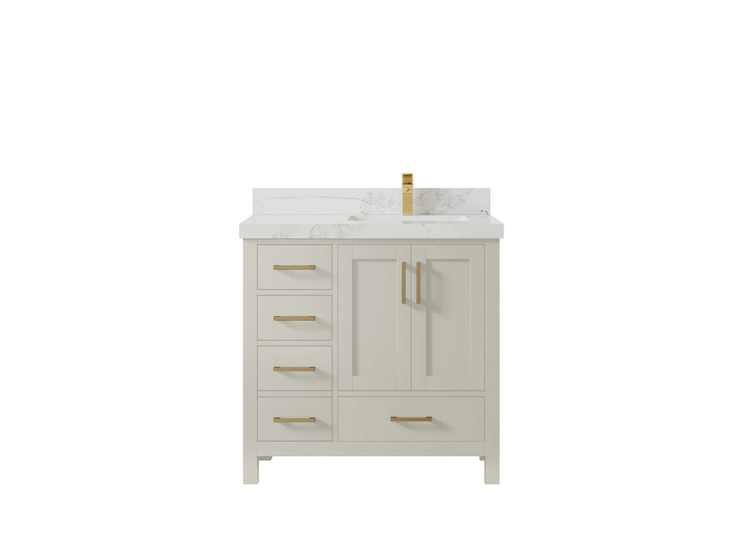 Malibu 36 in. W x 22 in. D Right Offset Sink Bathroom Vanity