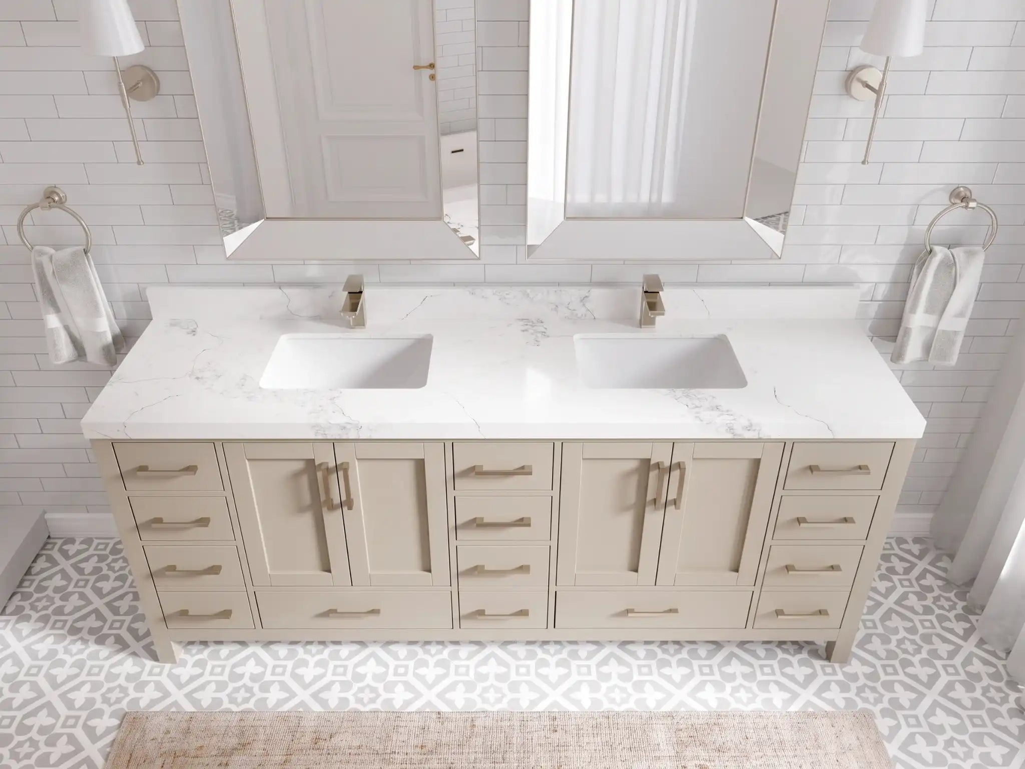 Malibu 80 in. W x 22 in. D Double Sink Bathroom Vanity