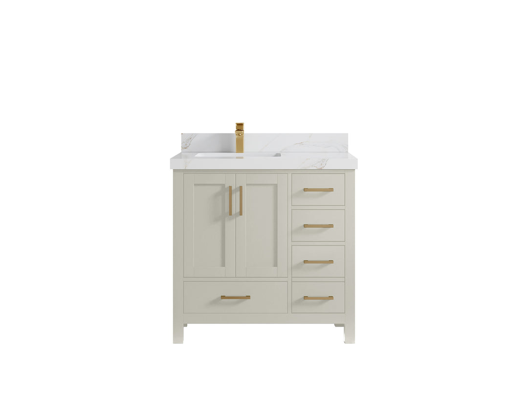 Malibu 36 in. W x 22 in. D Left Offset Sink Bathroom Vanity