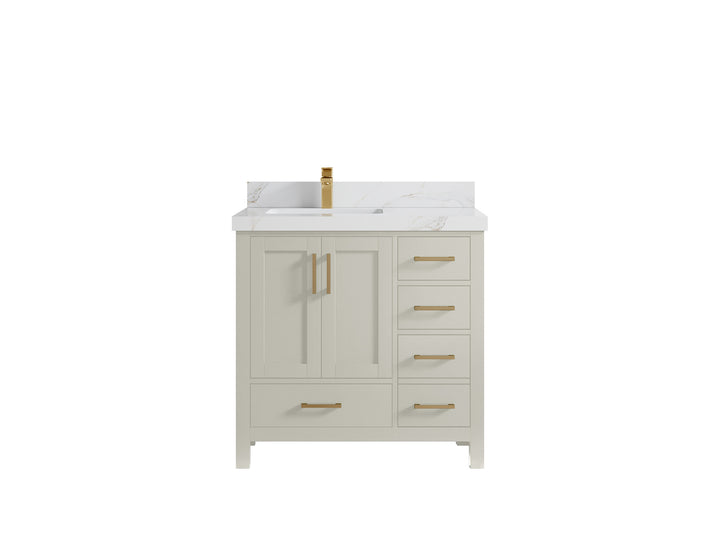 Malibu 36 in. W x 22 in. D Left Offset Sink Bathroom Vanity - photo 21
