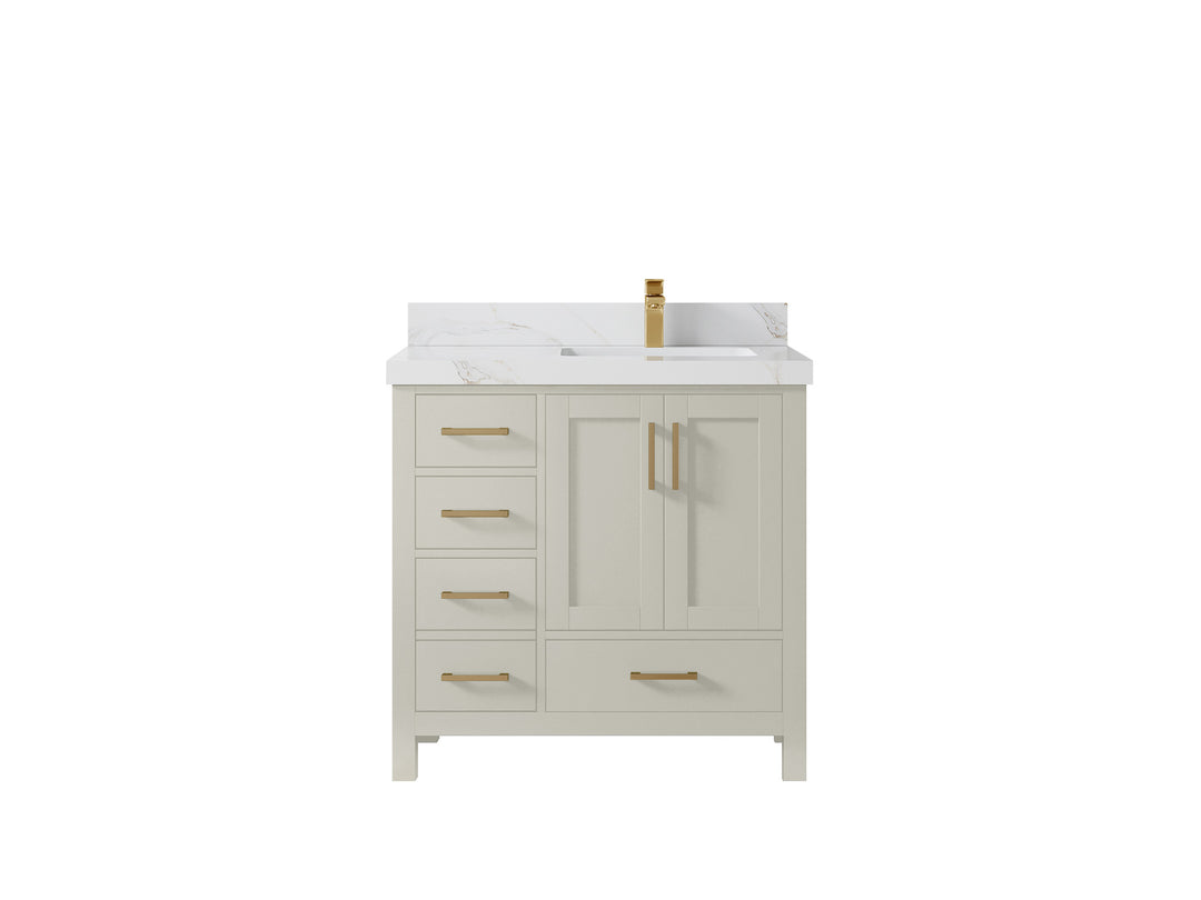 Malibu 36 in. W x 22 in. D Right Offset Sink Bathroom Vanity