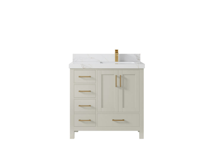 Malibu 36 in. W x 22 in. D Right Offset Sink Bathroom Vanity - photo 21