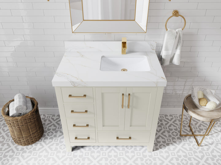 Malibu 36 in. W x 22 in. D Right Offset Sink Bathroom Vanity - photo 20