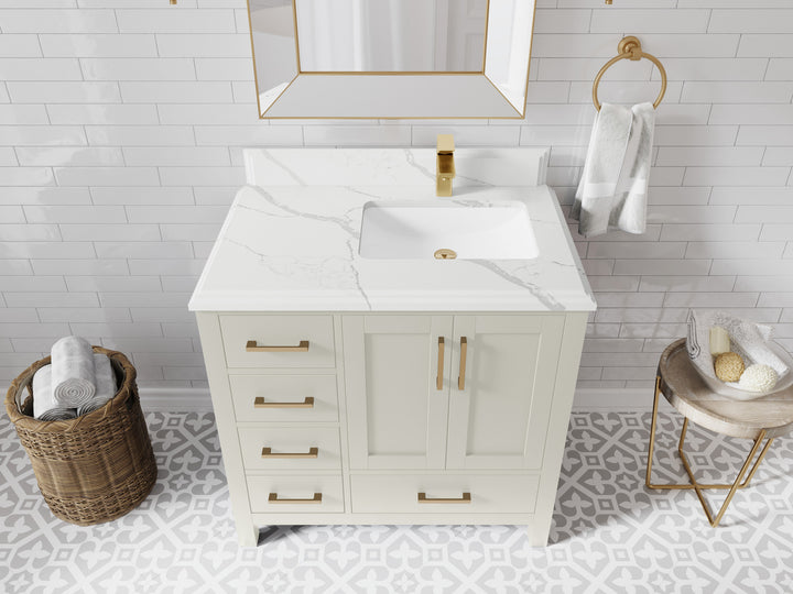 Malibu 36 in. W x 22 in. D Right Offset Sink Bathroom Vanity - photo 22