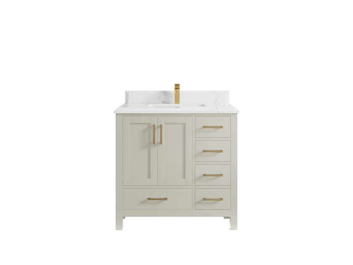 Malibu 36 in. W x 22 in. D Bathroom Vanity Center Sink - photo 25