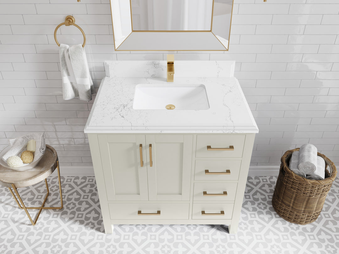 Malibu 36 in. W x 22 in. D Bathroom Vanity Center Sink