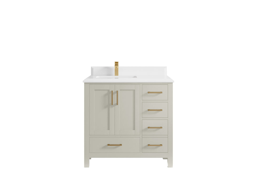 Malibu 36 in. W x 22 in. D Left Offset Sink Bathroom Vanity