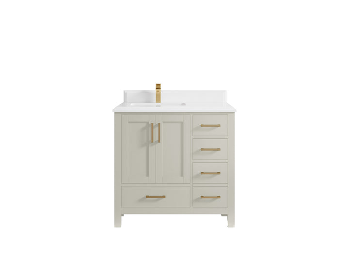 Malibu 36 in. W x 22 in. D Left Offset Sink Bathroom Vanity - photo 27