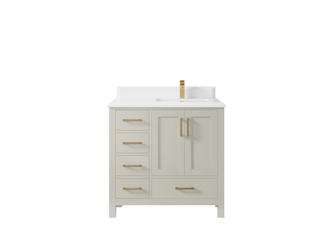 Malibu 36 in. W x 22 in. D Right Offset Sink Bathroom Vanity
