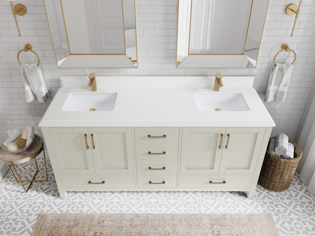 Malibu 72 in. W x 22 in. D Double Sink Bathroom Vanity
