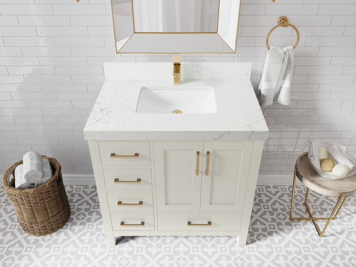 Malibu 36 in. W x 22 in. D Bathroom Vanity Center Sink 2 - photo 28