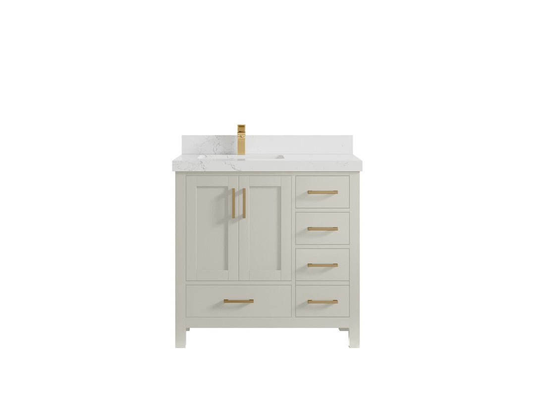 Malibu 36 in. W x 22 in. D Left Offset Sink Bathroom Vanity