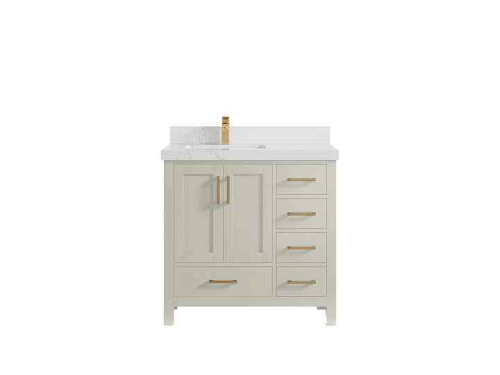 Malibu 36 in. W x 22 in. D Left Offset Sink Bathroom Vanity - photo 29