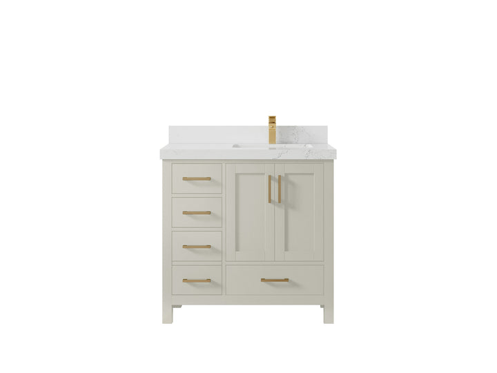 Malibu 36 in. W x 22 in. D Right Offset Sink Bathroom Vanity - photo 29