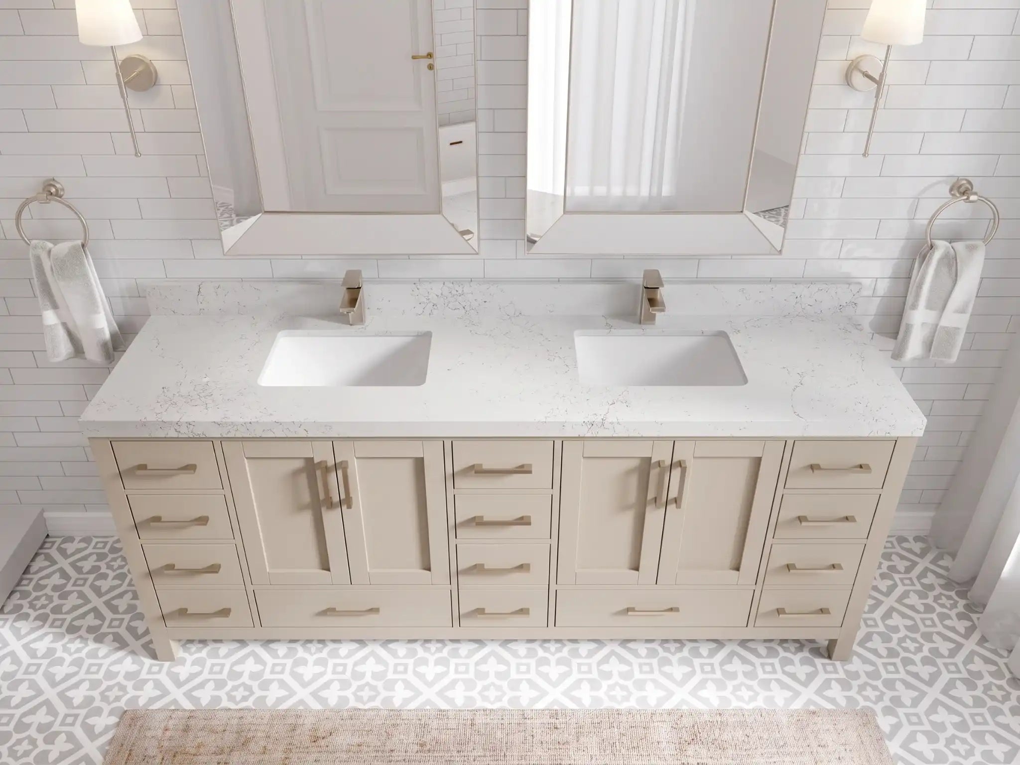 Malibu 80 in. W x 22 in. D Double Sink Bathroom Vanity