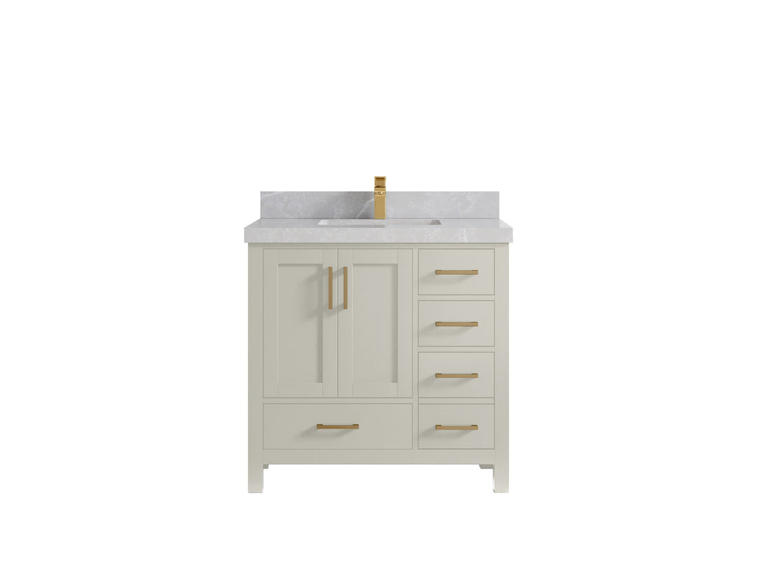 Malibu 36 in. W x 22 in. D Bathroom Vanity Center Sink