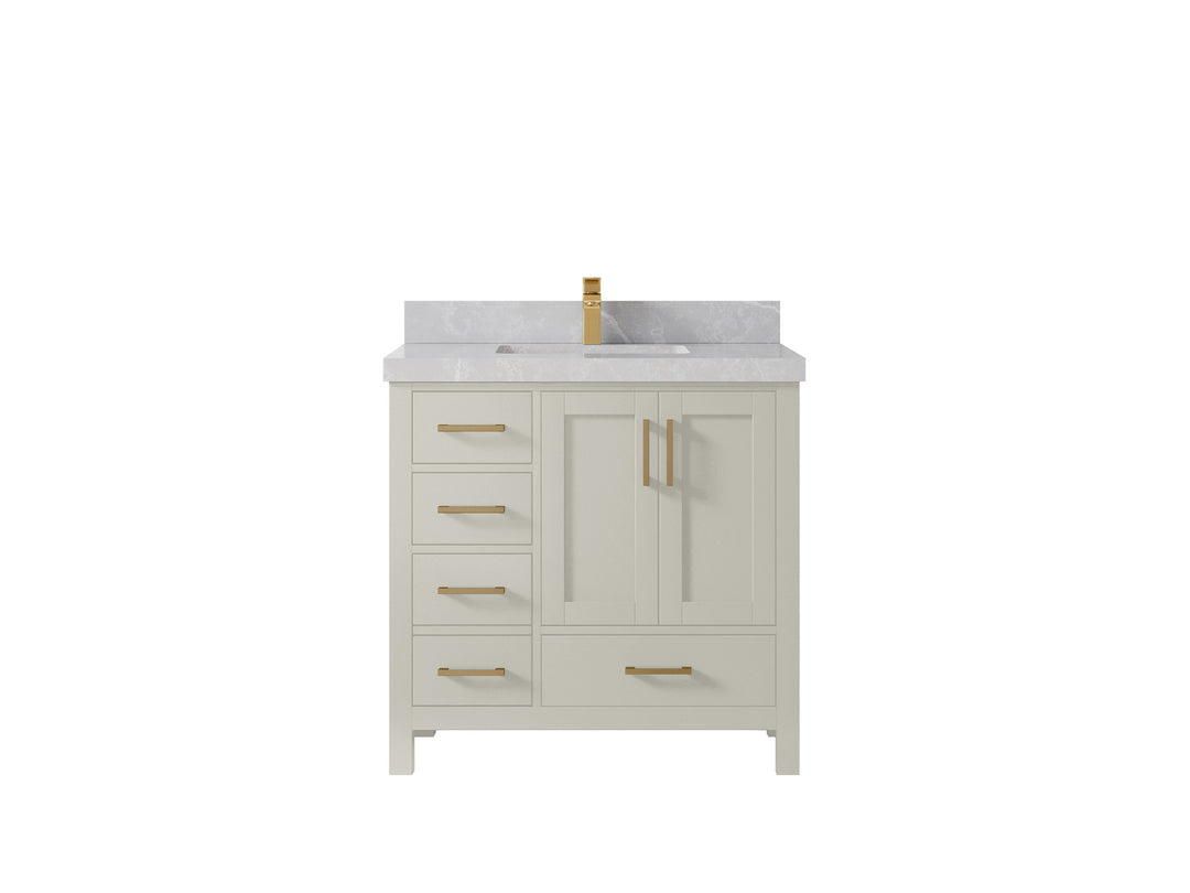 Malibu 36 in. W x 22 in. D Bathroom Vanity Center Sink 2