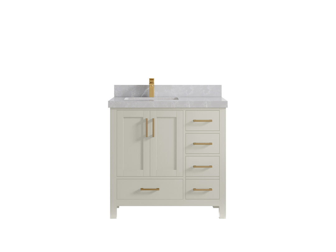 Malibu 36 in. W x 22 in. D Left Offset Sink Bathroom Vanity