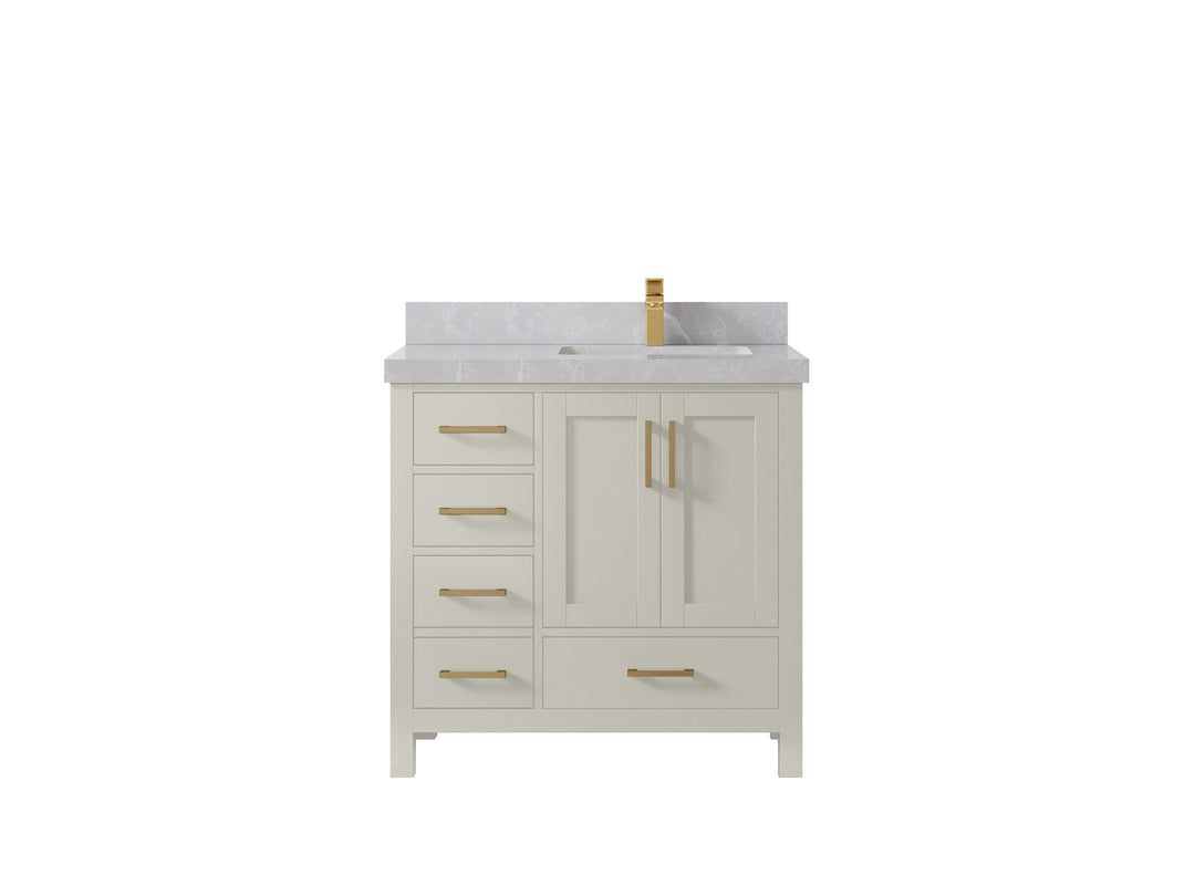 Malibu 36 in. W x 22 in. D Right Offset Sink Bathroom Vanity