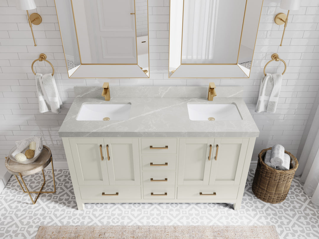 Malibu 60 in. W x 22 in. D Double Sink Bathroom Vanity