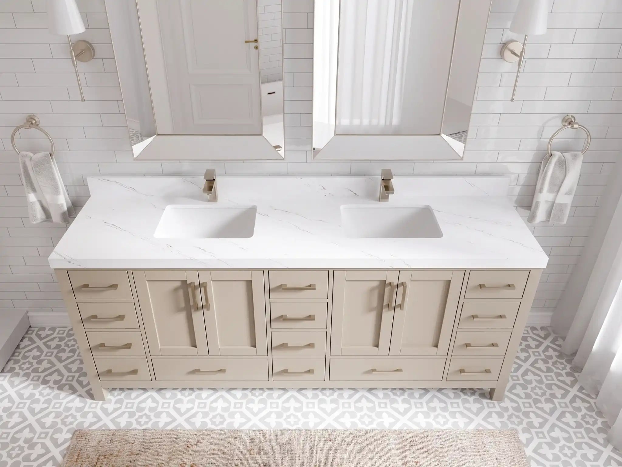 Malibu 80 in. W x 22 in. D Double Sink Bathroom Vanity